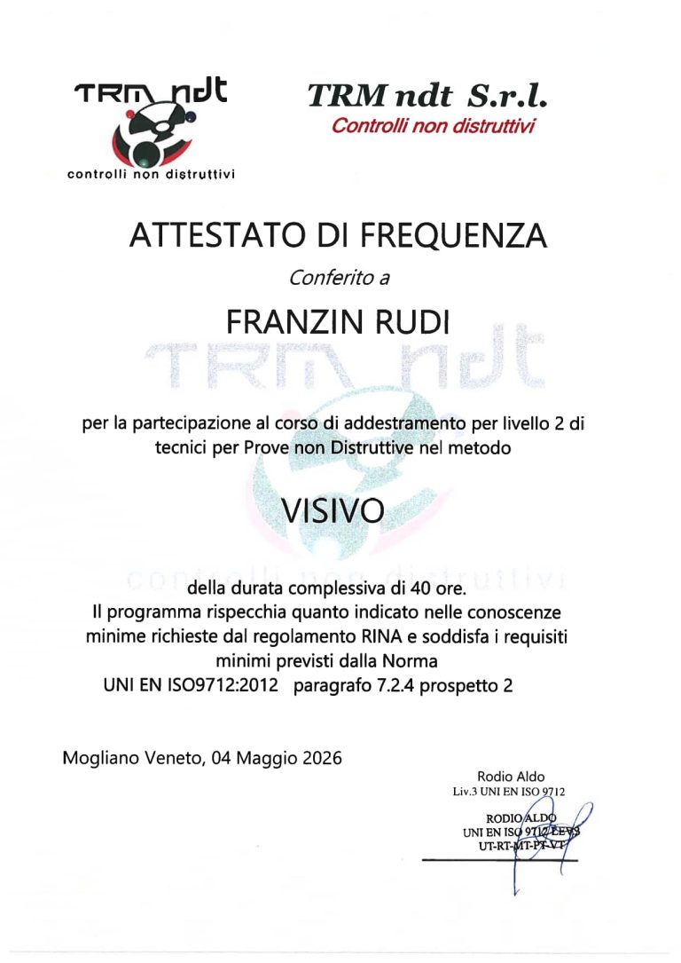 Attestato visivo